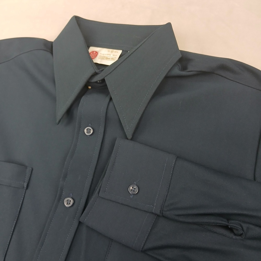 Vintage Sears King Road 15-15.5 Medium Mens Shirt Long Sleeve 70s 20x26 Dagger
